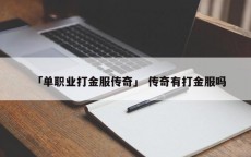 「单职业打金服传奇」 传奇有打金服吗